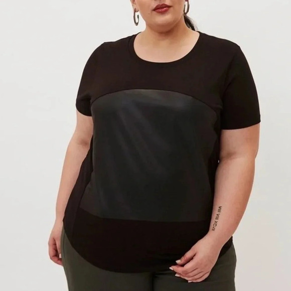 Universal Standard tee modal leather short sleeve plus size curve top tshirt - Picture 1 of 6